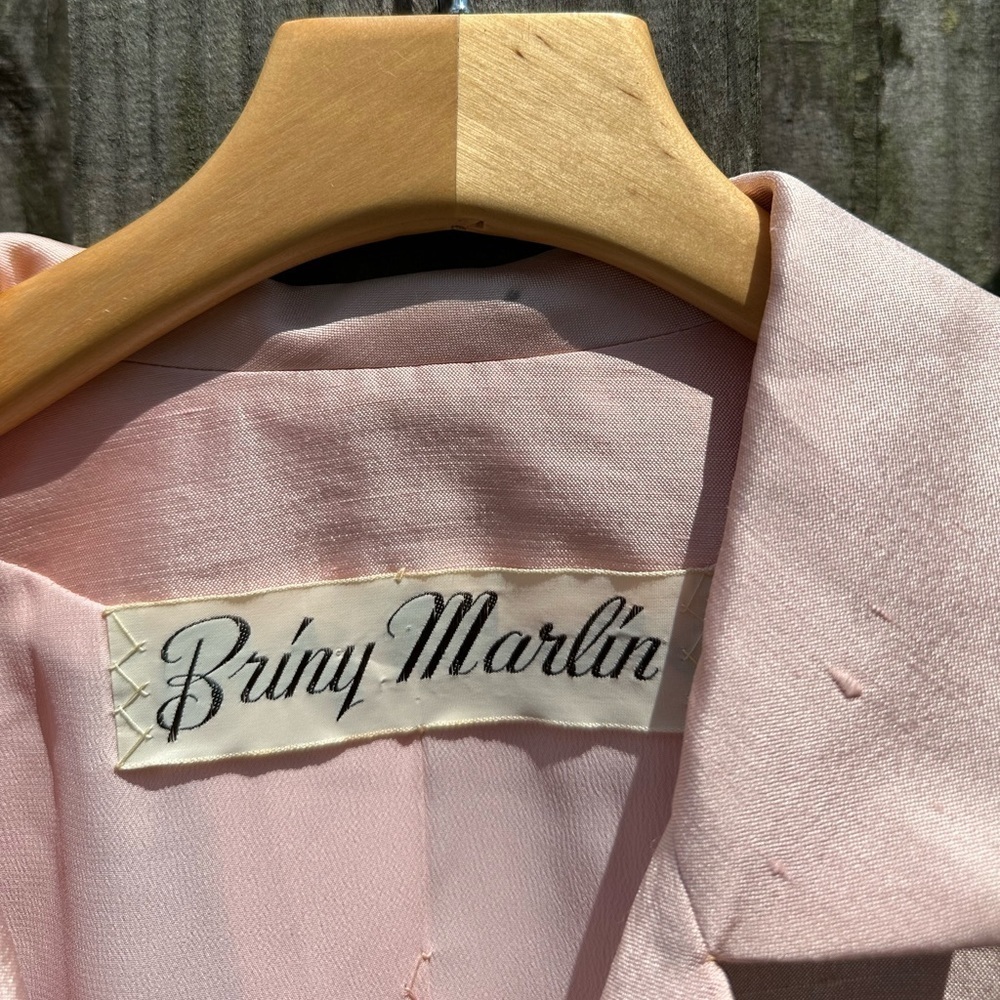 Vintage Briny Marlin Women's Pink Silk Jacket Set Union Made in USA! - Picture 3 of 16